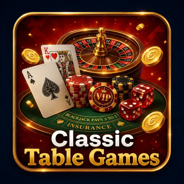 Roulette, cards, and dice icons for classic games at Rollino