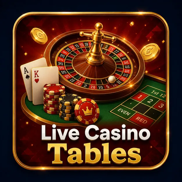 Roulette wheel, cards, and chips for Rollino Live Casino